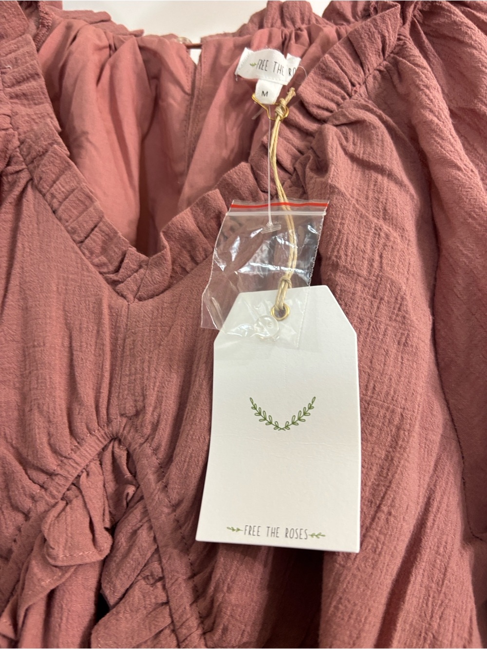 Free the Roses Dusty Rose Ruffle Front Dress - Picture 3 of 5